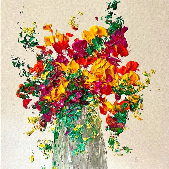 Other - BRIGHT FLORAL PAINTING ORIGINAL